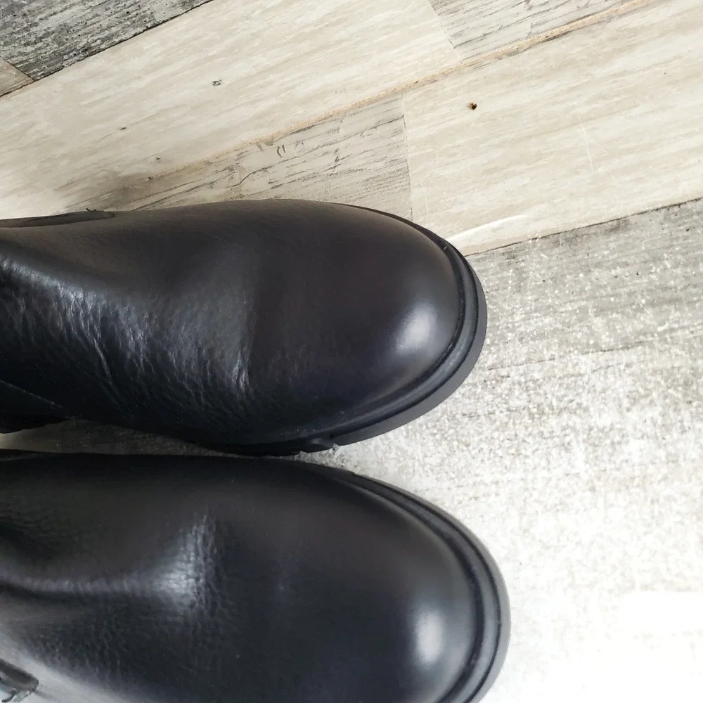 Vionic Uptown Sur Womens Bootie Sz 11 Black Leather Comfort Side Zip Ankle Boots